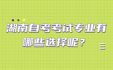 湖南自考考試專業有哪些選擇呢?