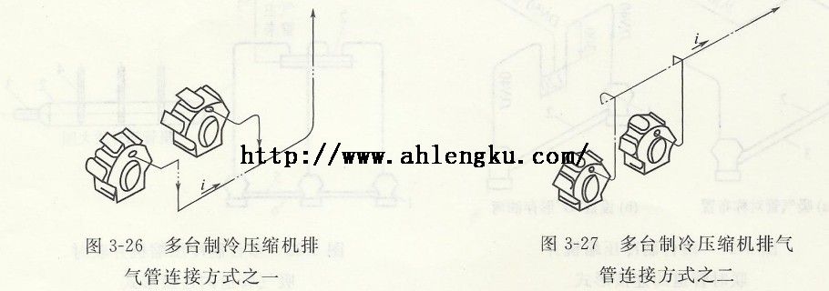 多臺壓縮機排氣管的連接